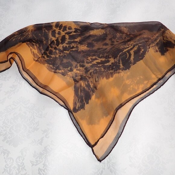 Vintage Leopard Print Square Scarf - Picture 4 of 5